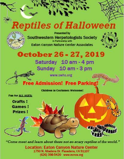 Reptiles of Halloween Show! October 26-27